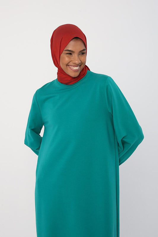 Emerald Green High Cuff Comfortable Knitted Long Tunic