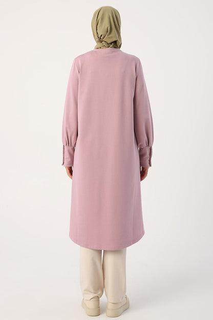 Soft Lilac High Cuff Comfortable Knitted Long Tunic