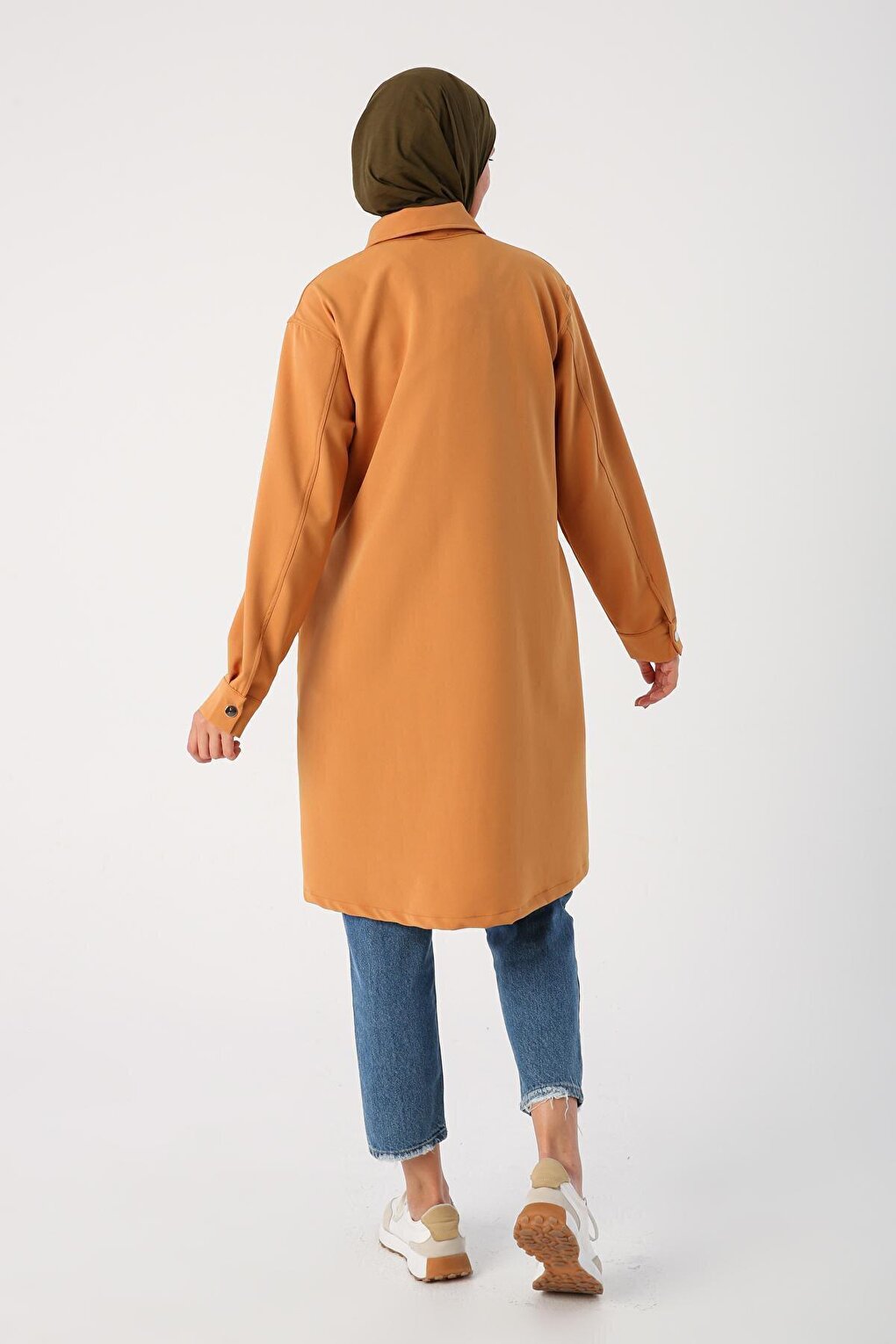 Mustard Single Pocket Snap Fastener Shirt Tunic