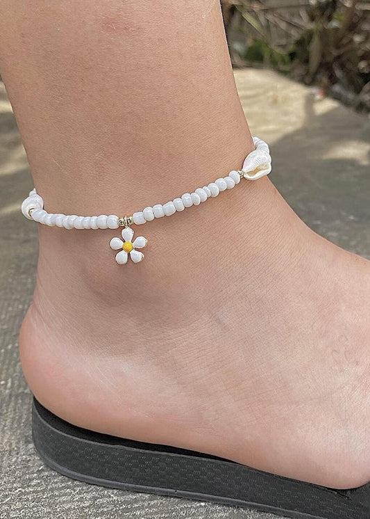 Daisy Figured Bead Anklet