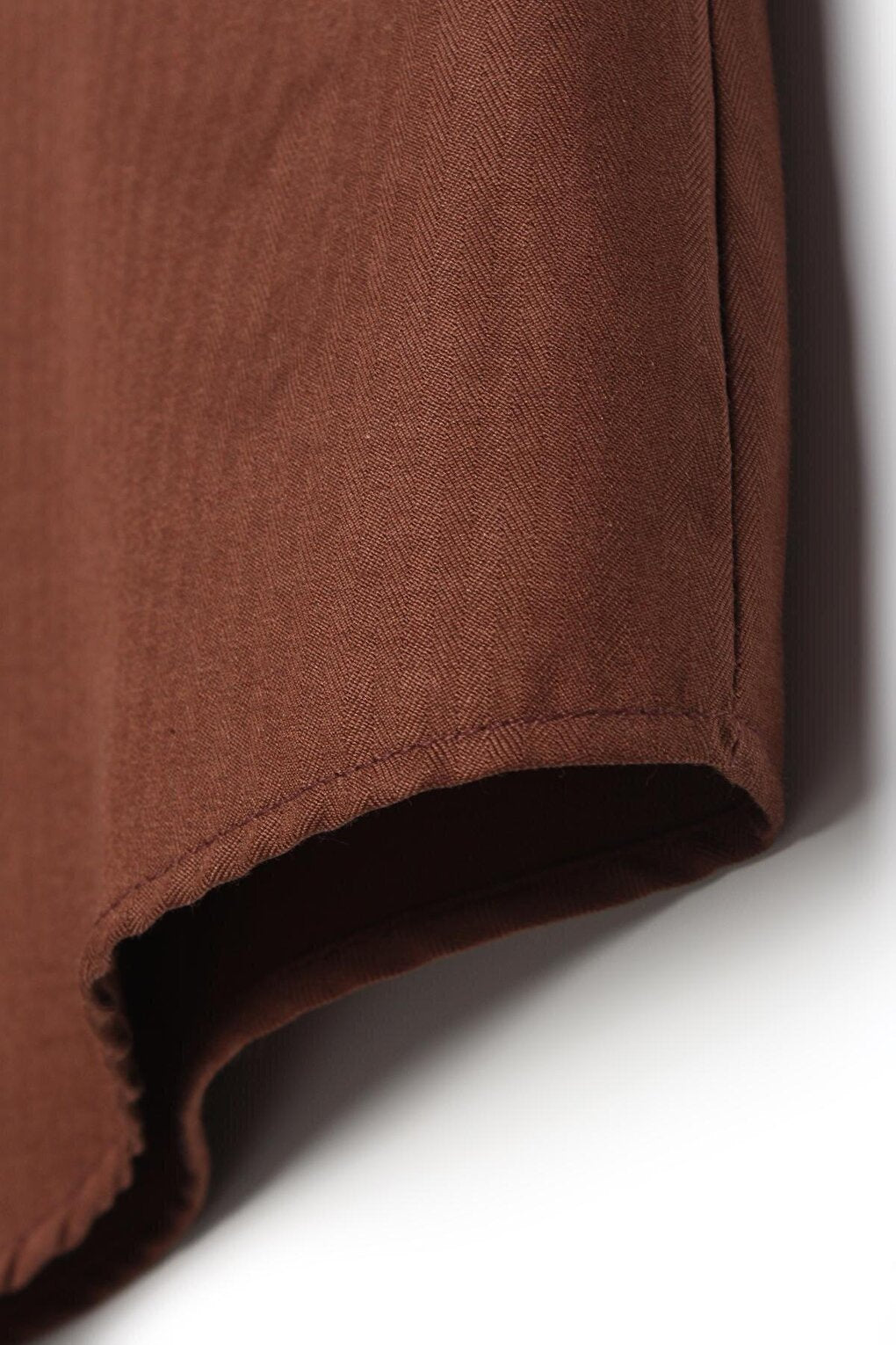 Brown Basic Hidden Placket Long Shirt