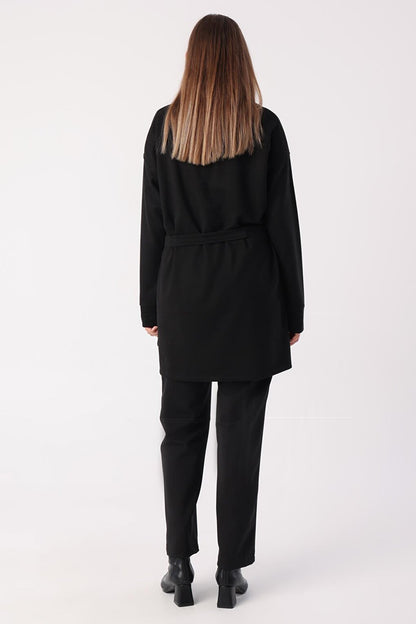 Black Belted Turtleneck Tunic