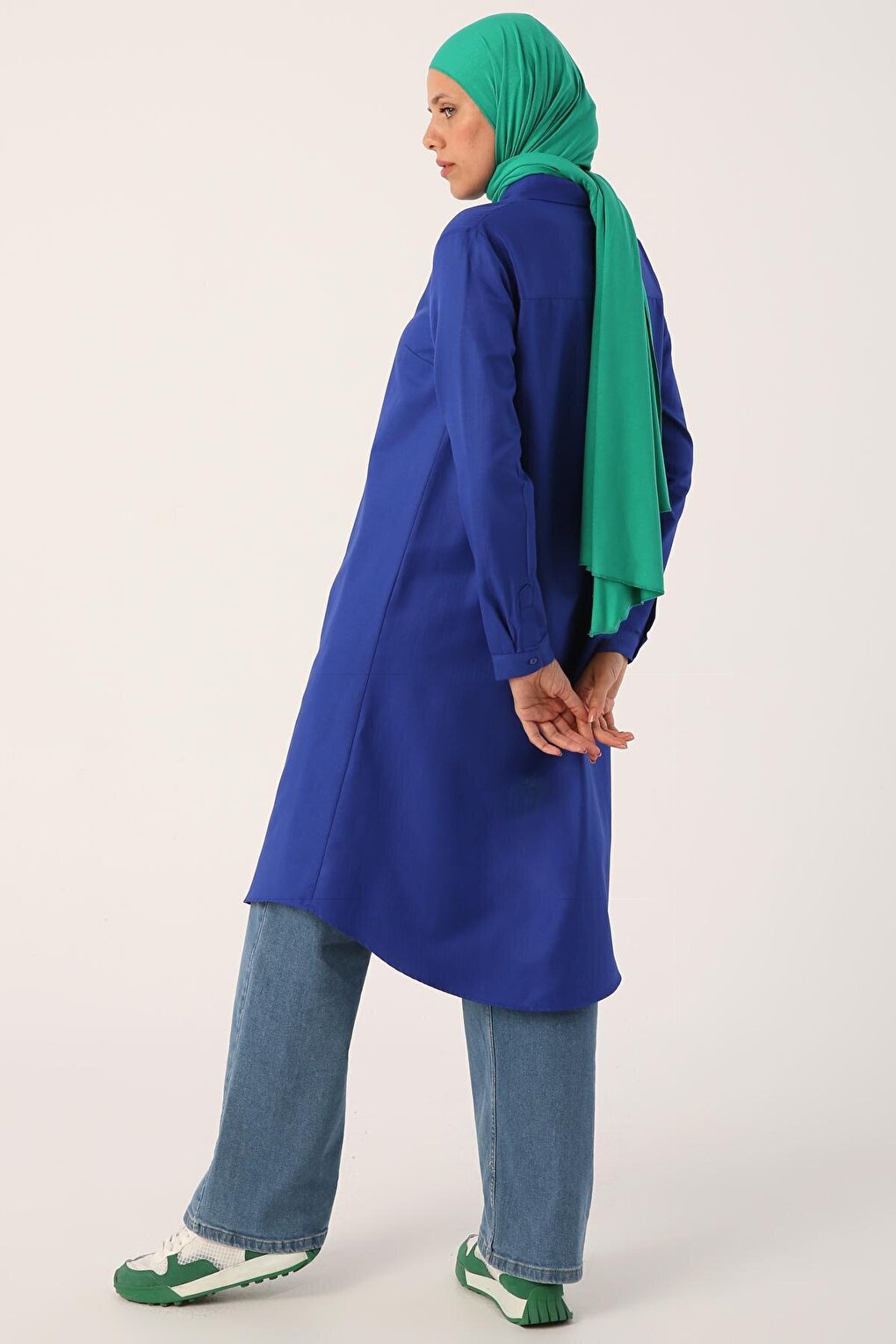 Saks Basic Hidden Placket Long Shirt