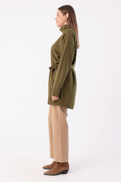 Green Belted Turtleneck Tunic