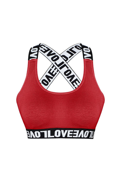 Cotton Backless Cross LOVE Strappy Removable Covered Women's Bustier