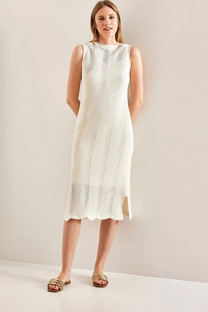 Women's Patterned Lined Summer Knitwear Dress