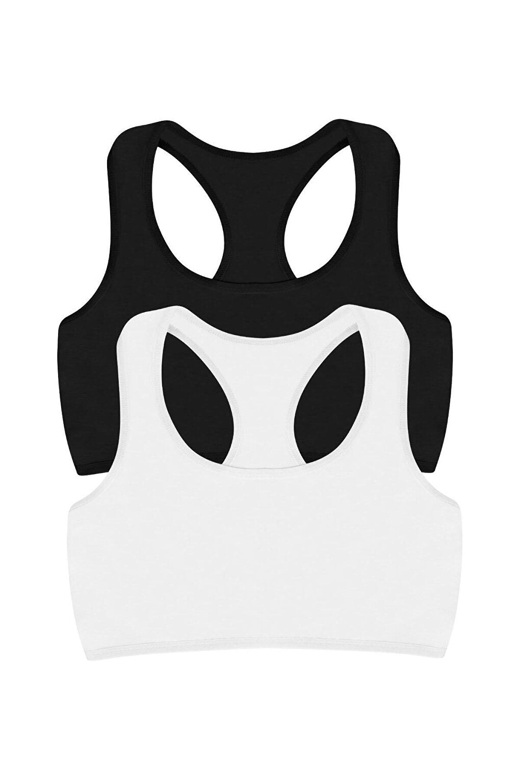 Women's Black and White Rambo Bustier Cotton 2 Piece