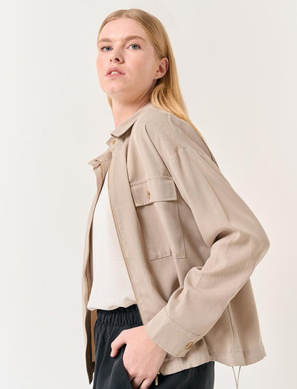 Mink Long Sleeve Woven Jacket