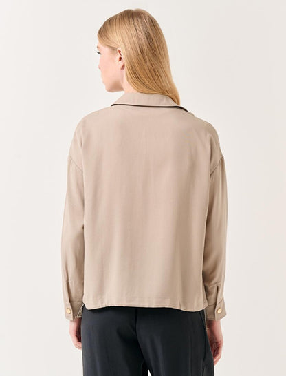 Mink Long Sleeve Woven Jacket