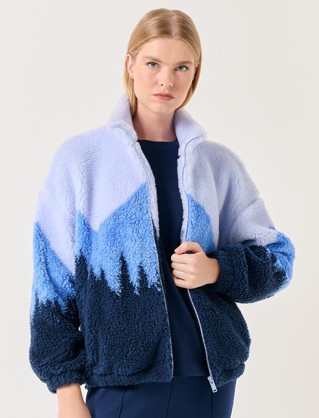 Blue Knitted Jacket