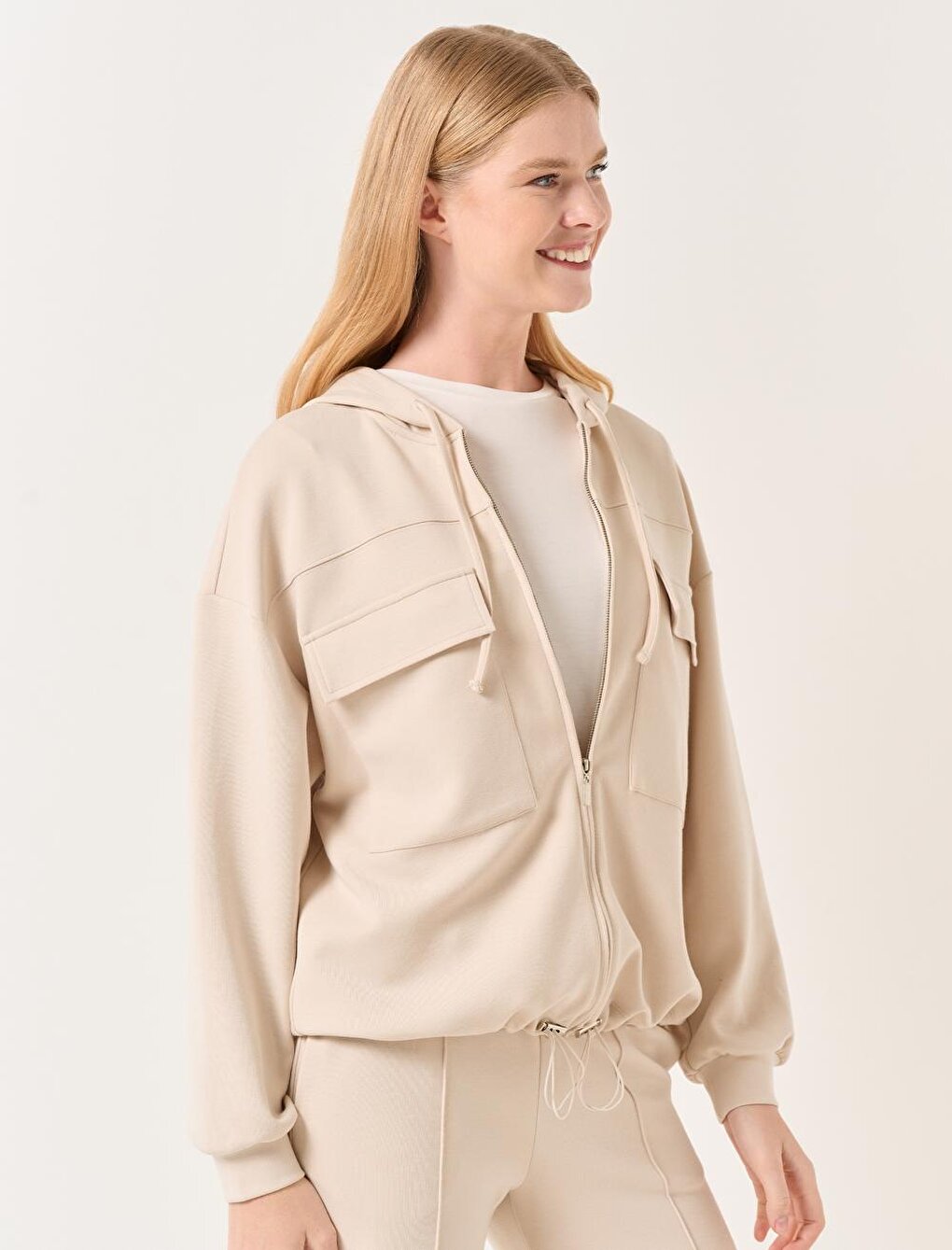 Beige Knitted Jacket