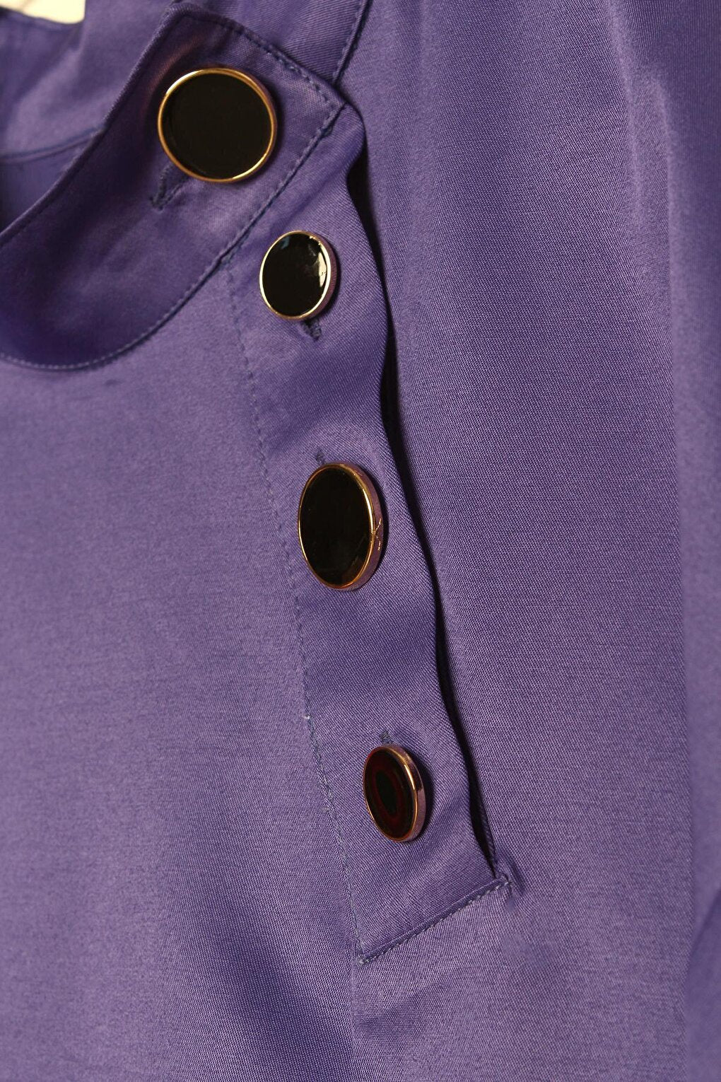 Purple Stylish Button Detailed Tunic