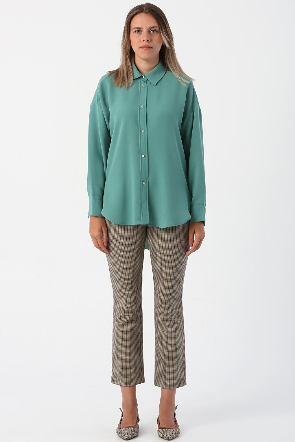 Green Casual Shirt Tunic