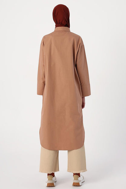 Soil 100% Cotton Slit Long Shirt Tunic