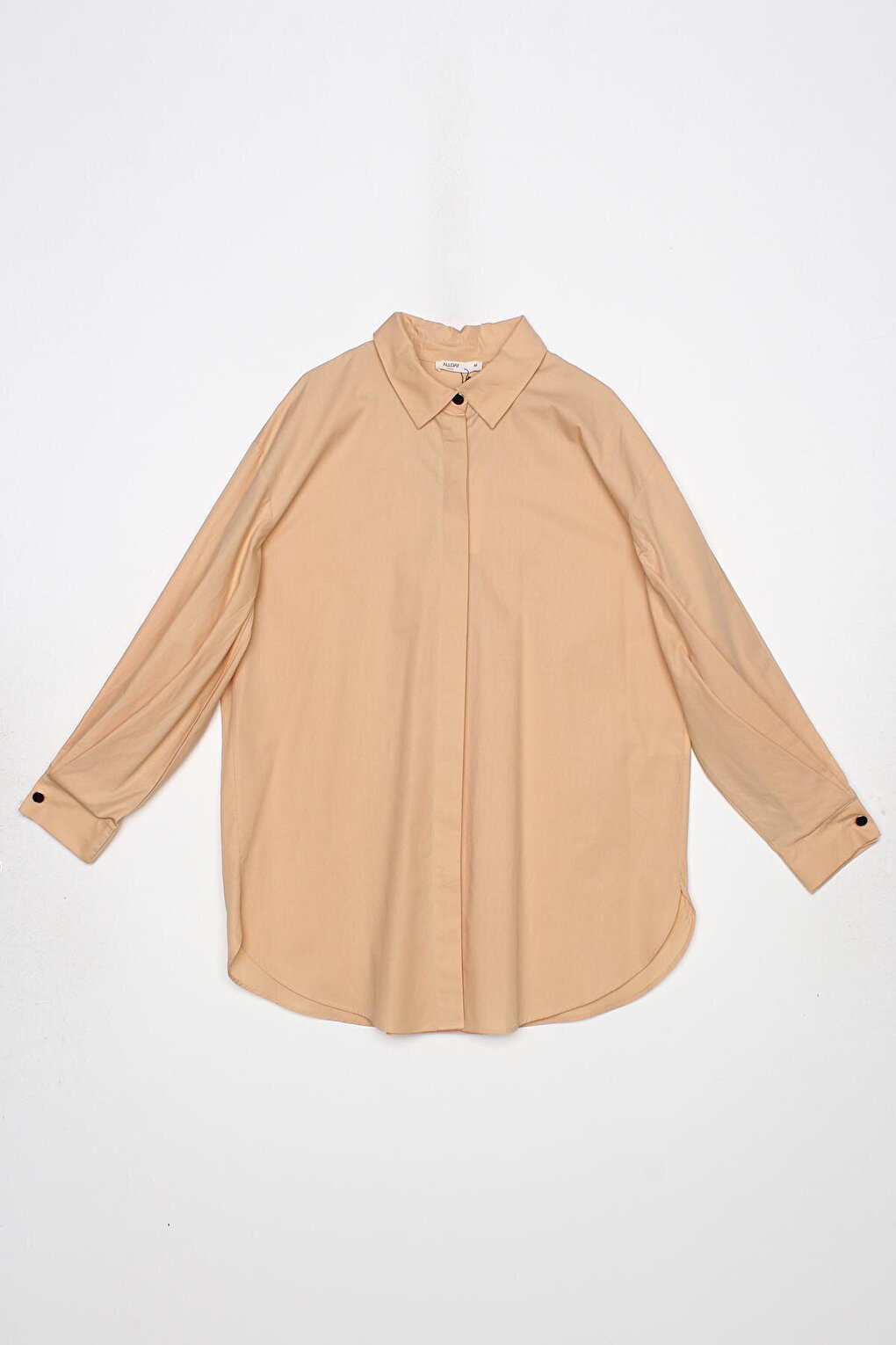 Beige Oversize Sleeve Pleat Detailed Shirt Tunic