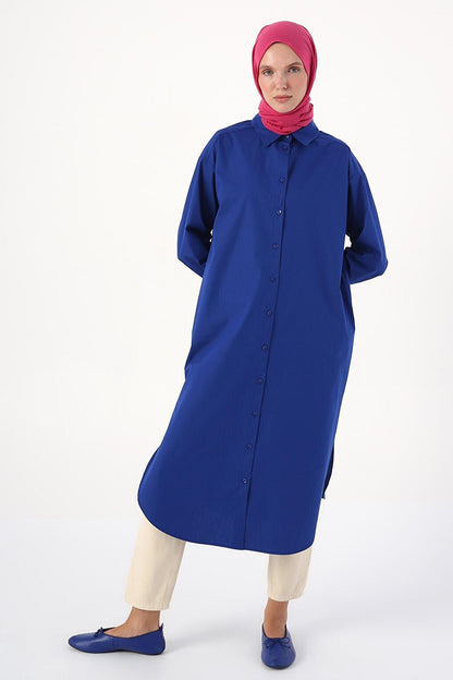 Saks 100% Cotton Slit Long Shirt Tunic