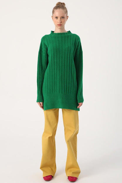 Green Roving Knitted Knitwear Tunic