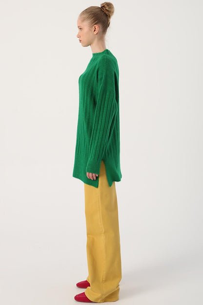 Green Roving Knitted Knitwear Tunic