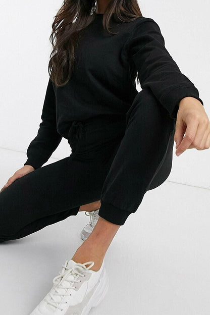 Women's Black Cotton Pajama Set