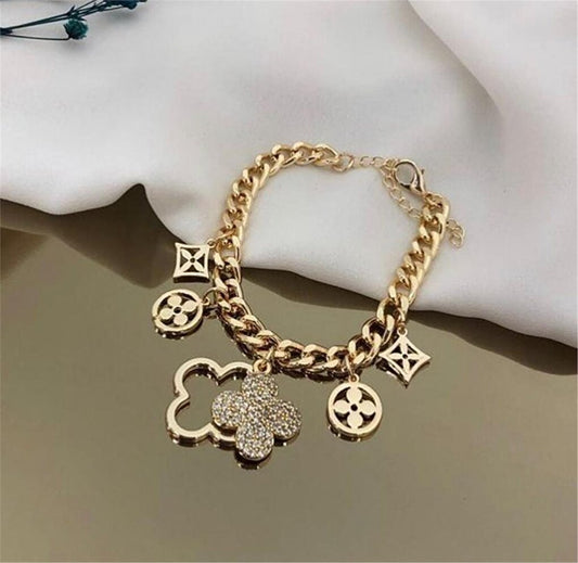 Clover Figured Charm Bracelet