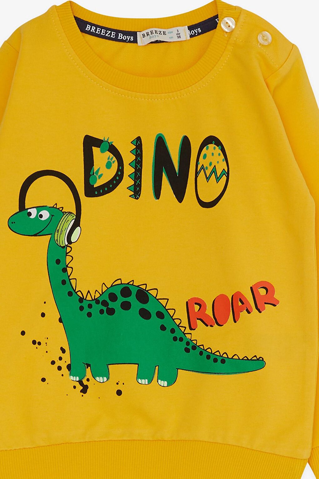 Baby Boy Tracksuit Set Dinosaur Printed Yellow (1.5-2 Years)