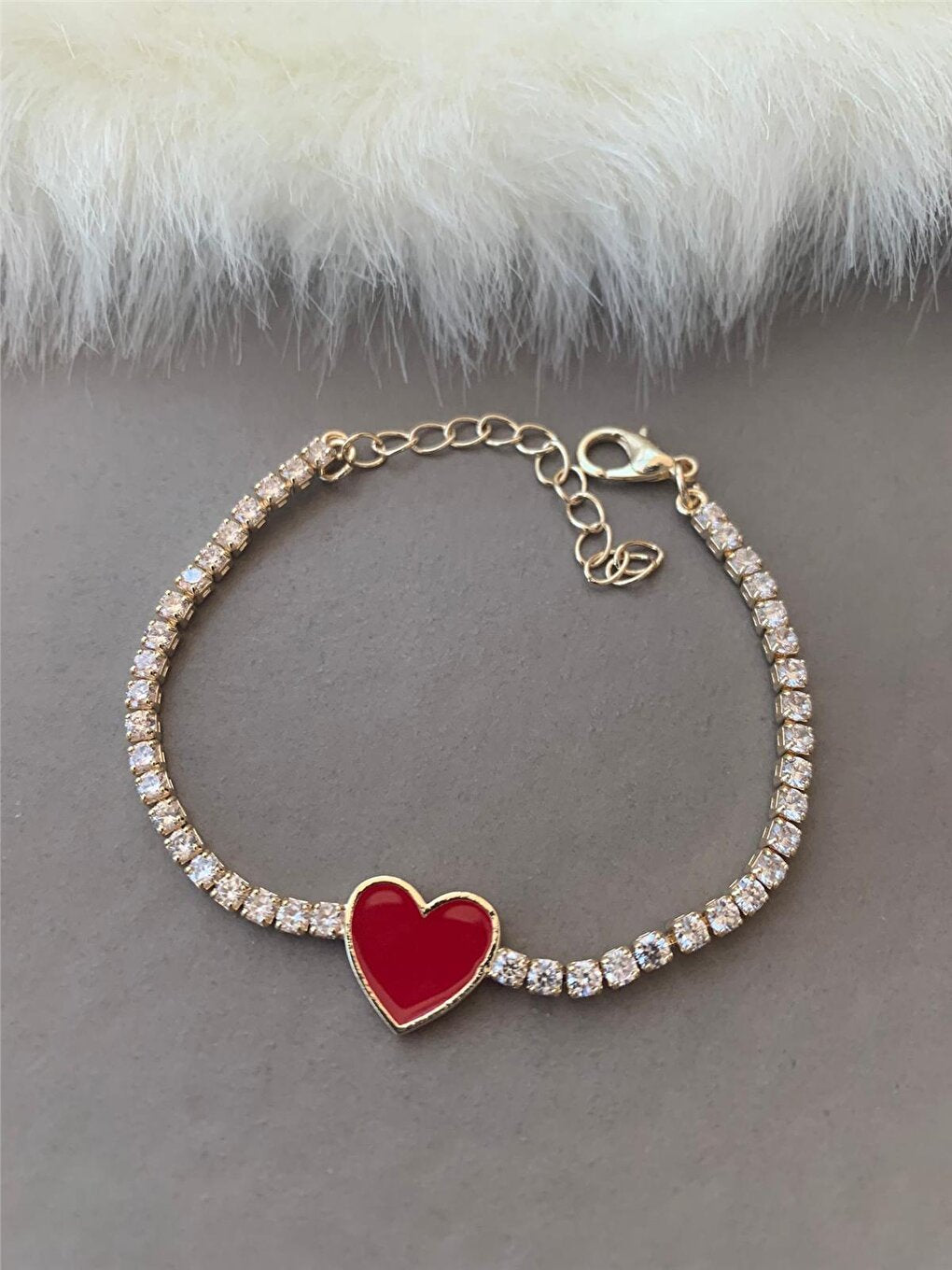 Red Heart Zircon Waterway Bracelet