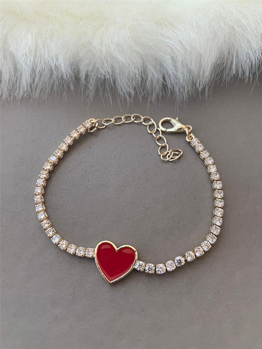 Red Heart Zircon Waterway Bracelet