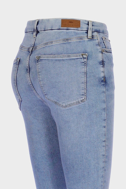 Judy Light Blue High Waist Zippered Jean Trousers C 4521-202