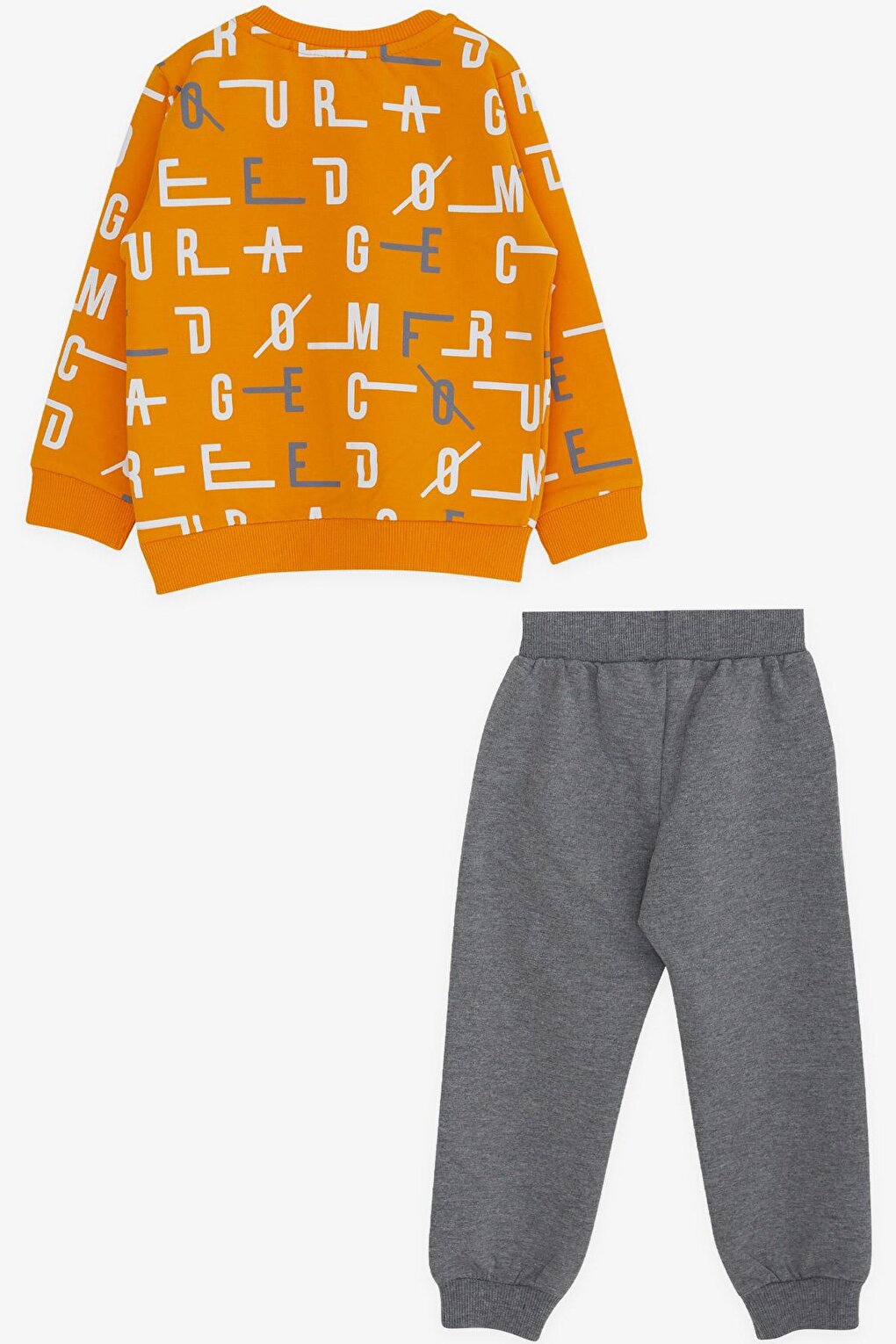 Baby Boy Tracksuit Set Mustard Yellow with Letter Pattern (Age 2)