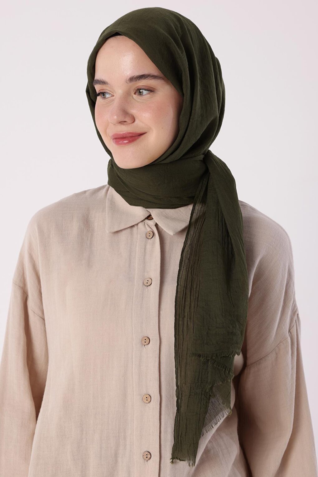 Khaki Olay Cotton Shawl