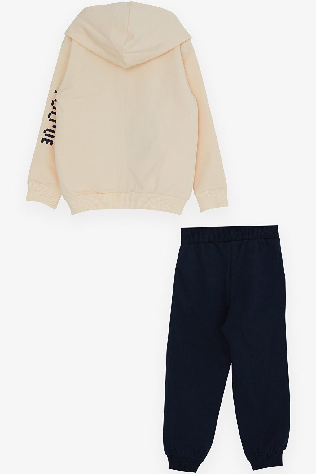 Boy's Tracksuit Set, Teddy Bear Printed Cream (Age 2-5)