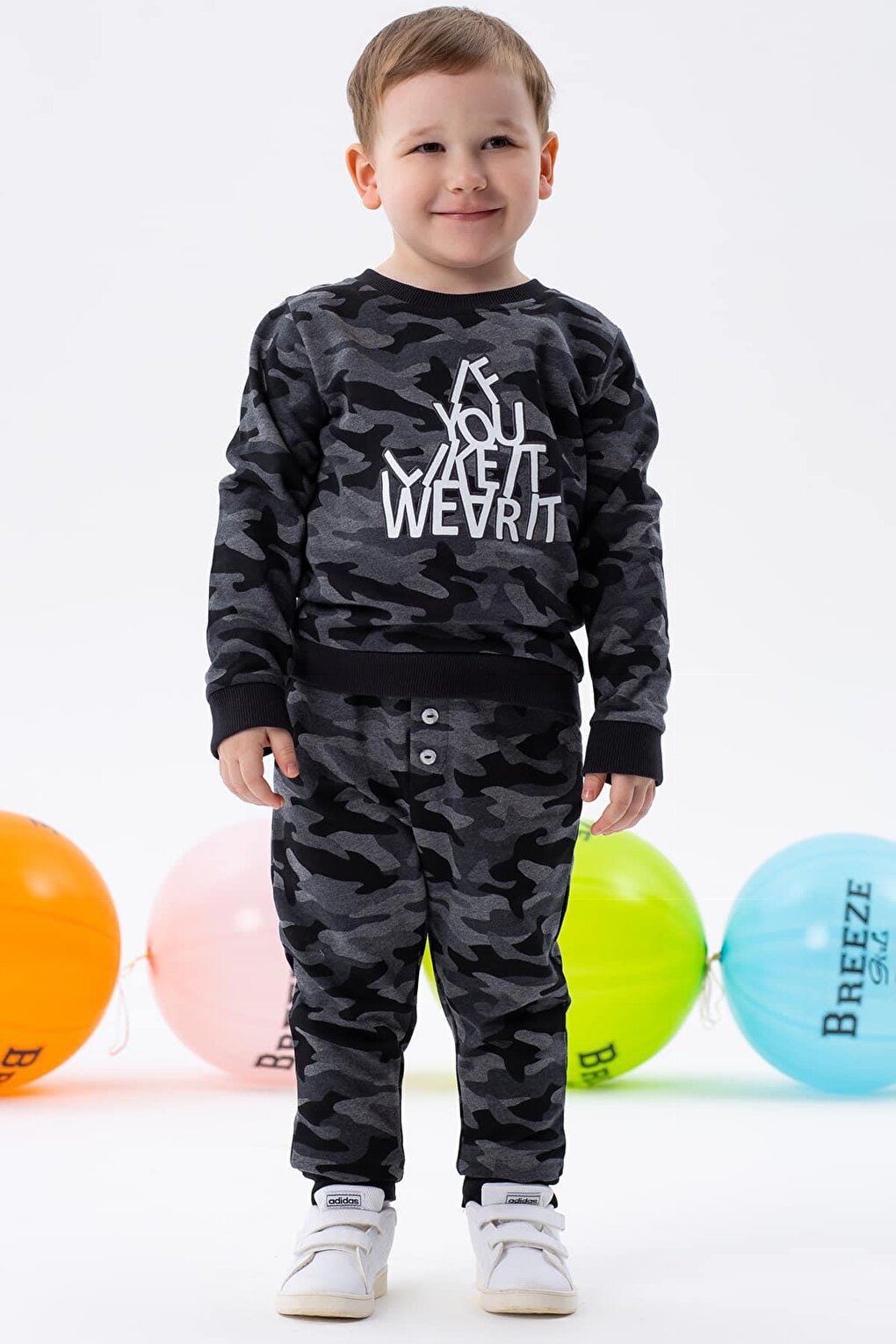 Baby Boy Tracksuit Set Camouflage Patterned Mixed Color (1.5-2 Years)