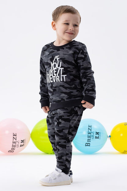 Baby Boy Tracksuit Set Camouflage Patterned Mixed Color (1.5-2 Years)