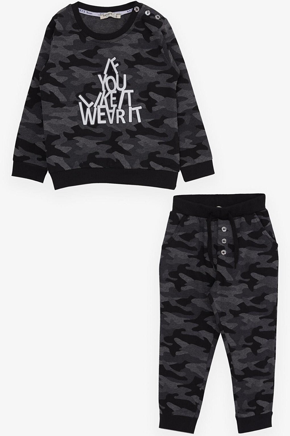 Baby Boy Tracksuit Set Camouflage Patterned Mixed Color (1.5-2 Years)