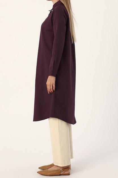 Üzüm Basic Hidden Placket Long Shirt