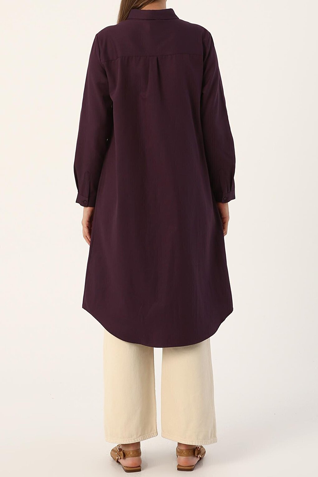 Üzüm Basic Hidden Placket Long Shirt