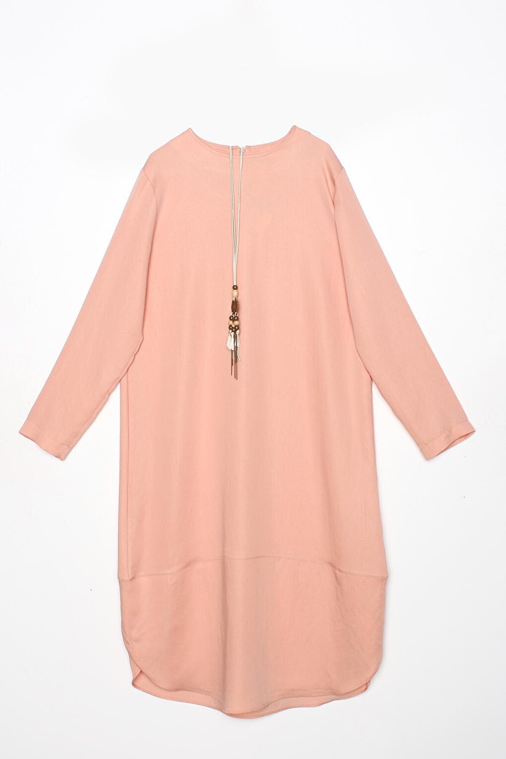 Salmon Asymmetrical Necklace Long Tunic