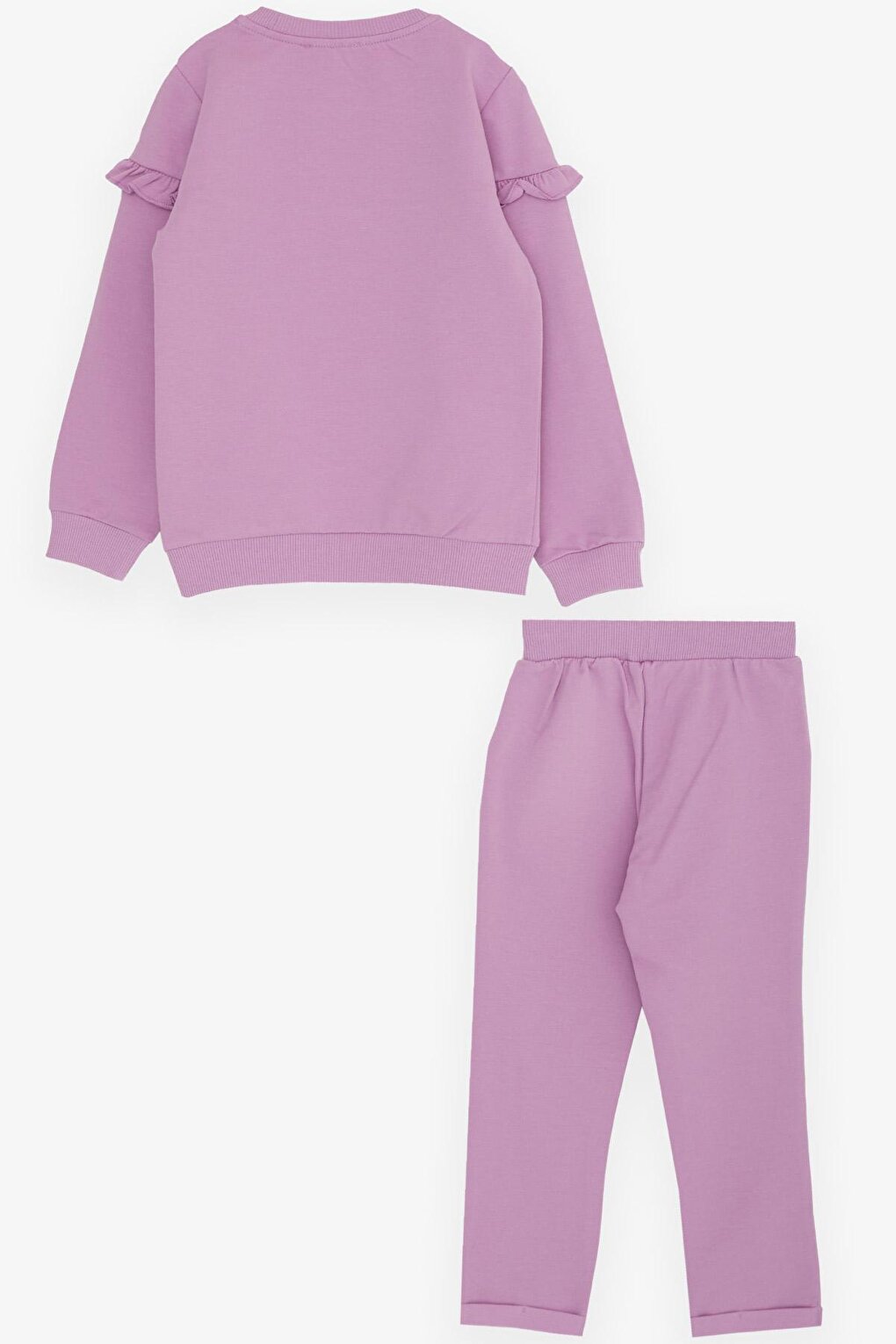 Girl's Tracksuit Set Sequined Heart Printed Lilac (Age 2)