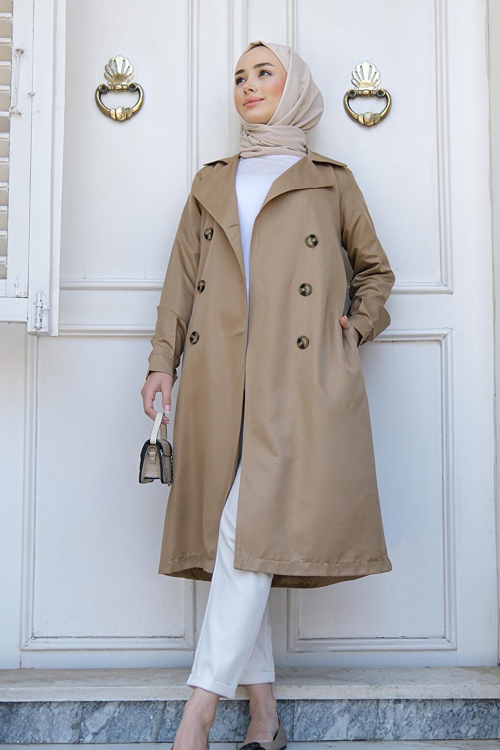 Waist Tied Trench Coat Mink