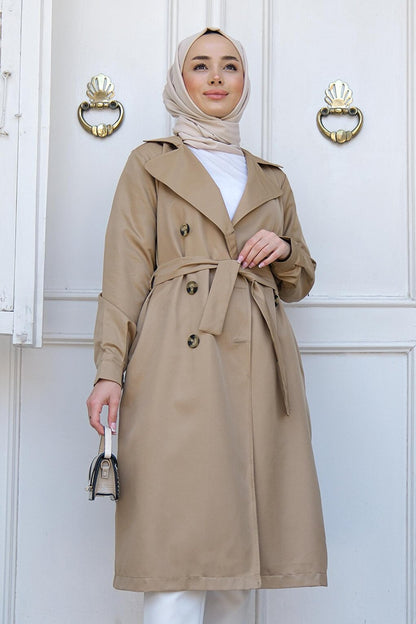 Waist Tied Trench Coat Mink