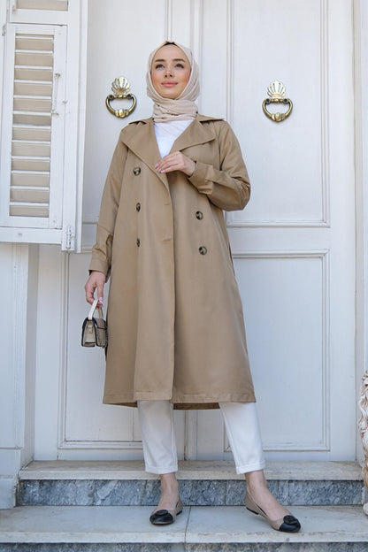 Waist Tied Trench Coat Mink