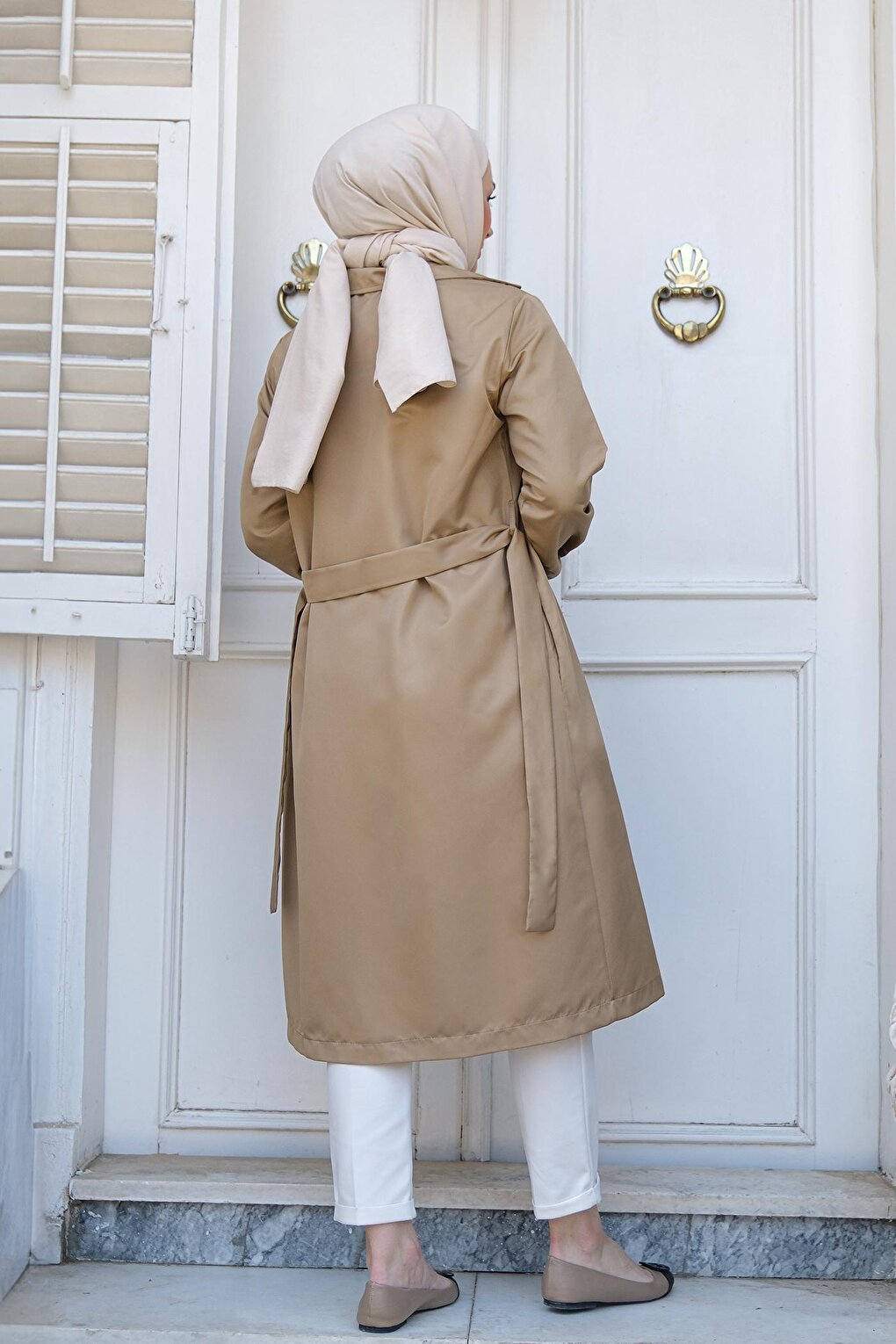 Waist Tied Trench Coat Mink