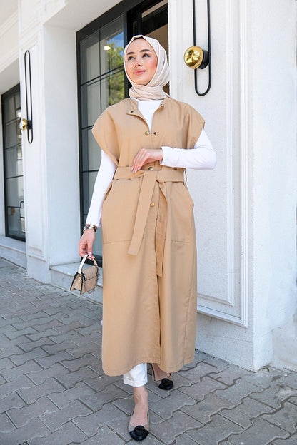 Snap-Flat Piece Trench Coat Mink