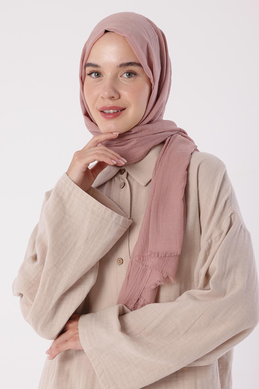 Dried Rose Olay Cotton Shawl