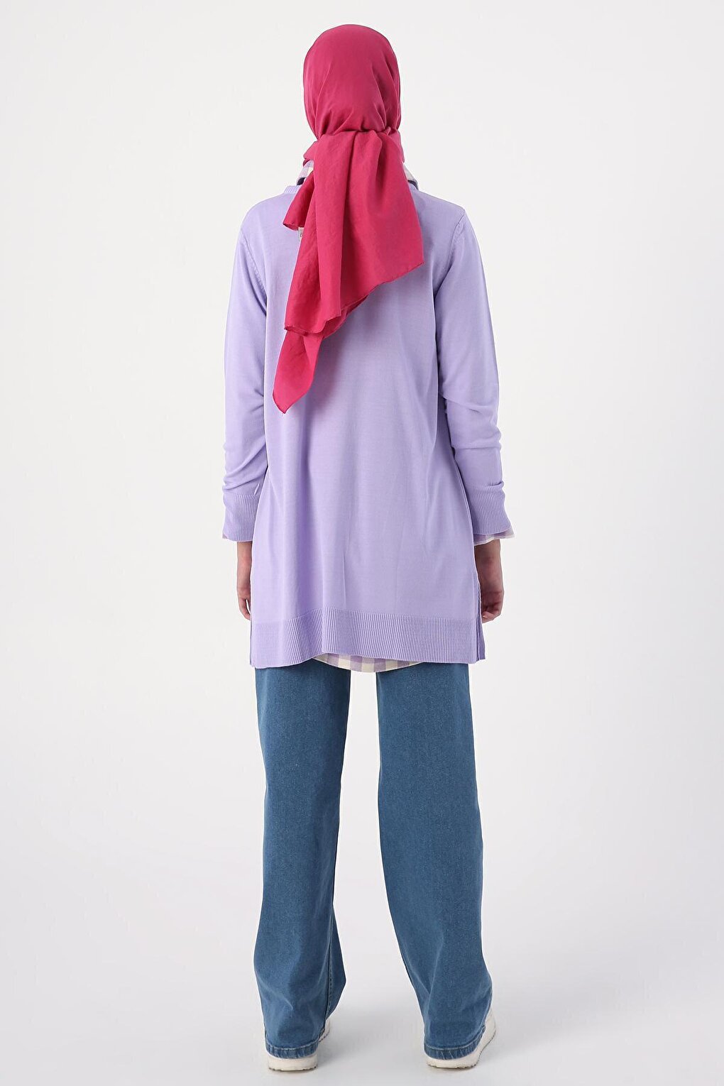 Light Lilac Crew Neck Knitwear Tunic