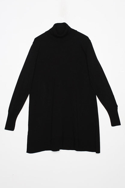 Black Turtleneck Knitwear Tunic