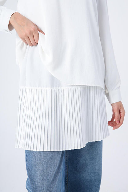 White01 Pleated Short Shirt Skirt