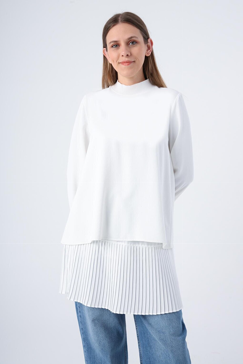 White01 Pleated Short Shirt Skirt