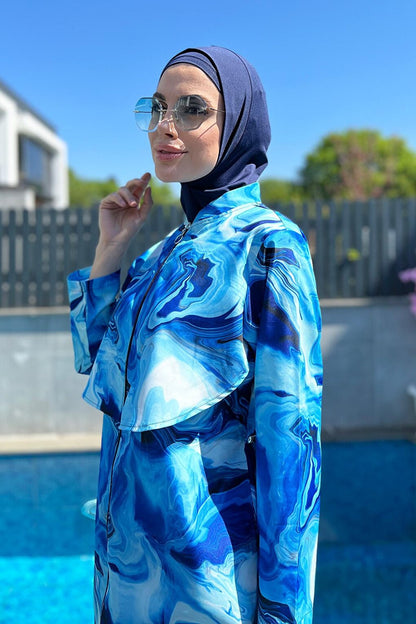 Front Covered Parachute Fully Covered Hijab Swimsuit R070 Nil