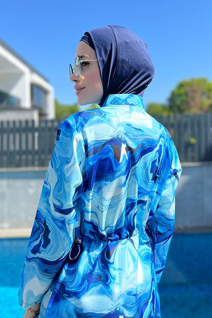 Front Covered Parachute Fully Covered Hijab Swimsuit R070 Nil